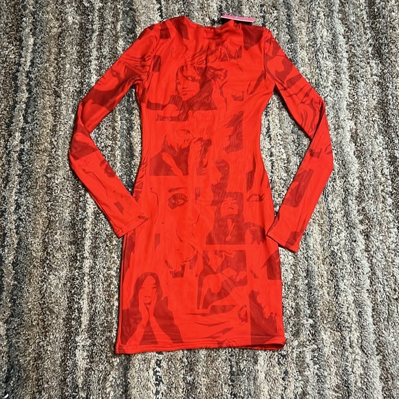 NWT Edikted Red Body Con Dress - Picture 6 of 6